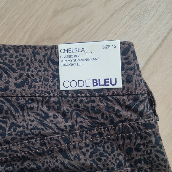 Code Bleu Chelsea Black Patterned Straight Leg Pants NWT - Picture 10 of 10
